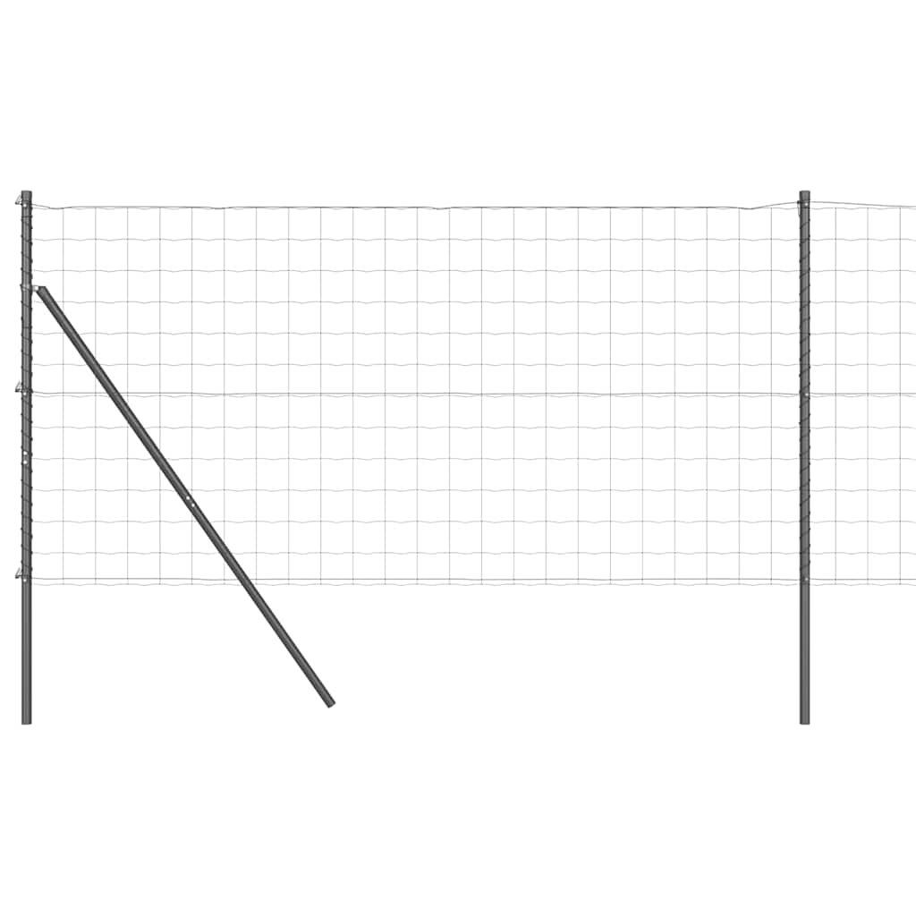 Vidaxxl Zaun mit Pfosten grau 1 x 25 m Stahl