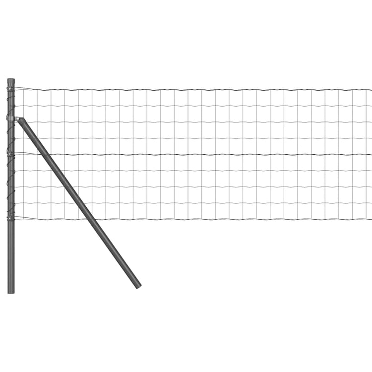 Vidaxxl Zaun mit Pfosten grau 0,8 x 10 m Stahl