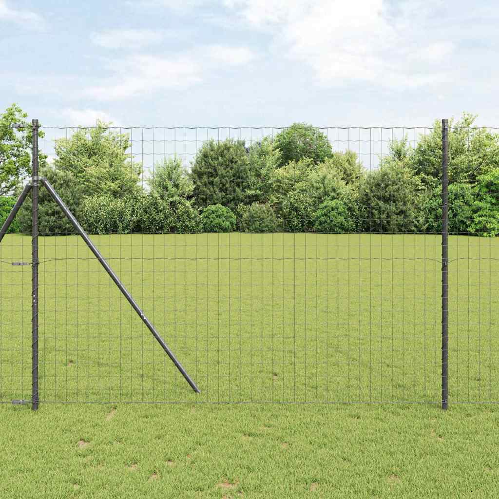 Vidaxl-Zaun mit Pfosten grau 1,5 x 10 m Stahl
