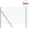 Vidaxl-Zaun mit Pfosten grau 1,6 x 10 m aus Stahl und PVC