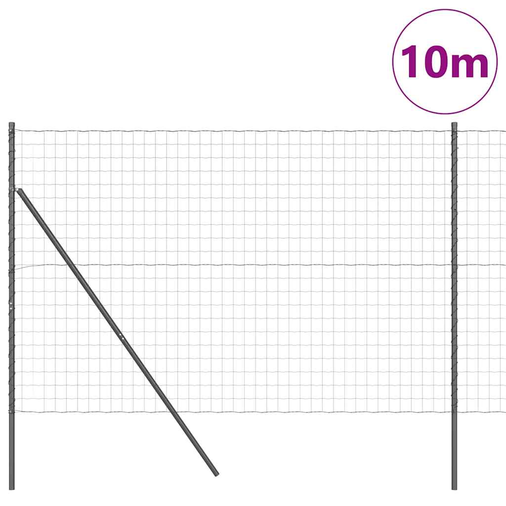 Vidaxl-Zaun mit Pfosten grau 1,6 x 10 m aus Stahl und PVC