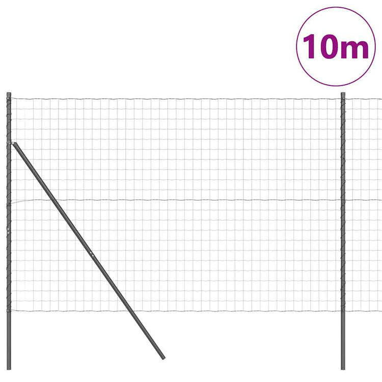 Vidaxl-Zaun mit Pfosten grau 1,6 x 10 m aus Stahl und PVC