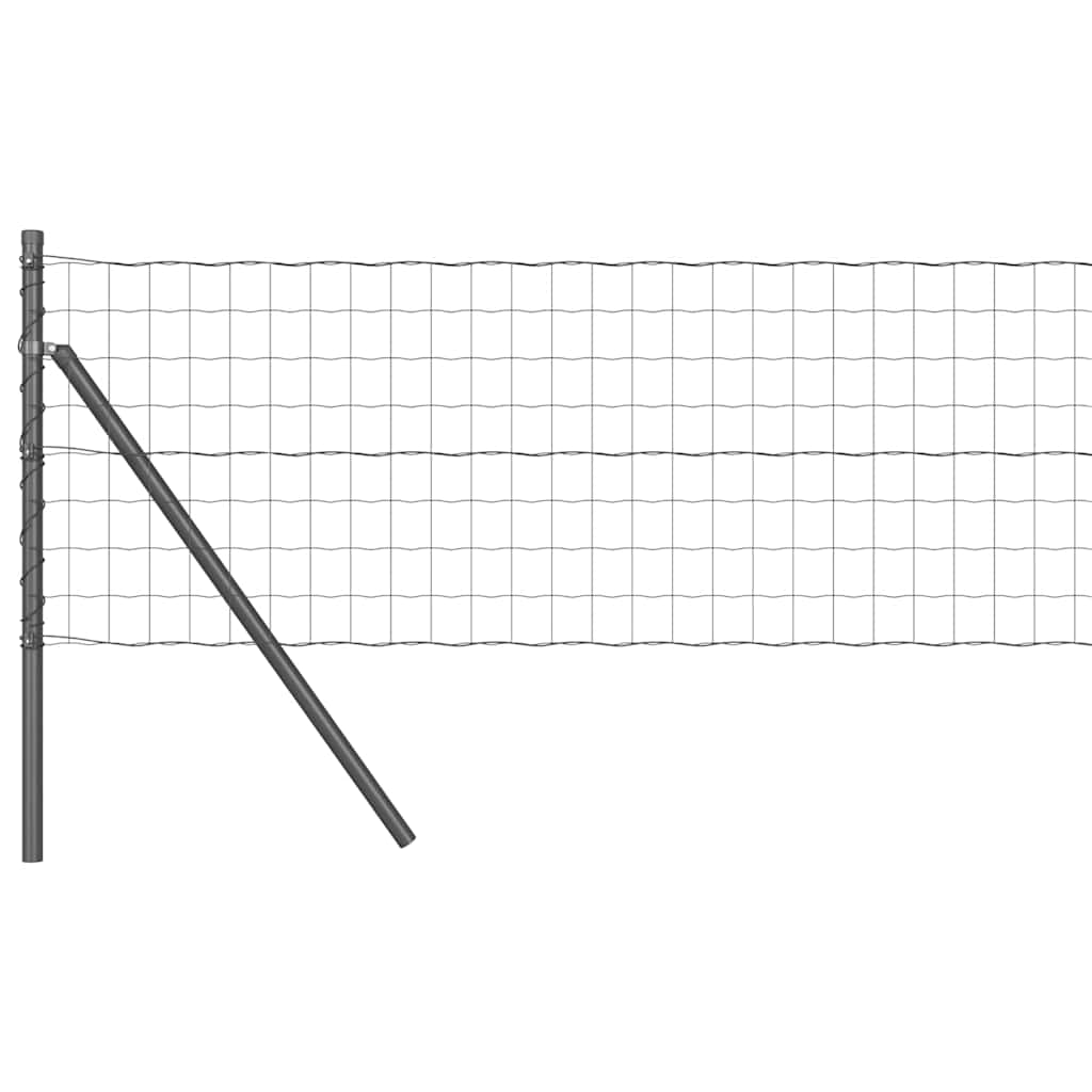 Vidaxl-Zaun mit Pfosten grau 0,4 x 25 m aus Stahl und PVC