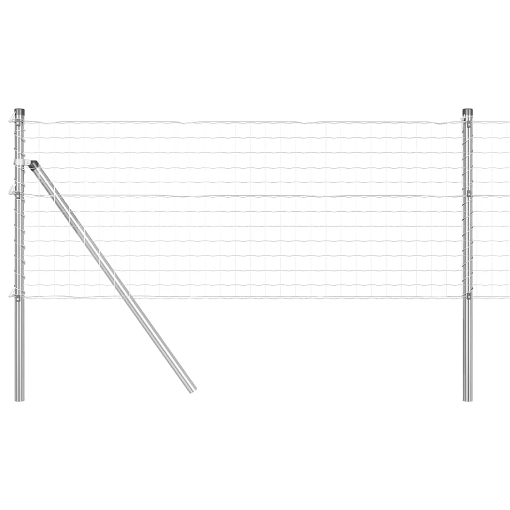 Vidaxl-Zaun mit Pfosten silber 0,6 x 10 m aus Stahl und PVC