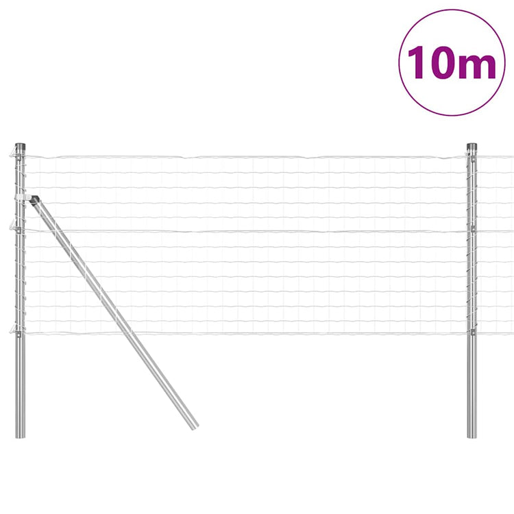 Vidaxl-Zaun mit Pfosten silber 0,6 x 10 m aus Stahl und PVC