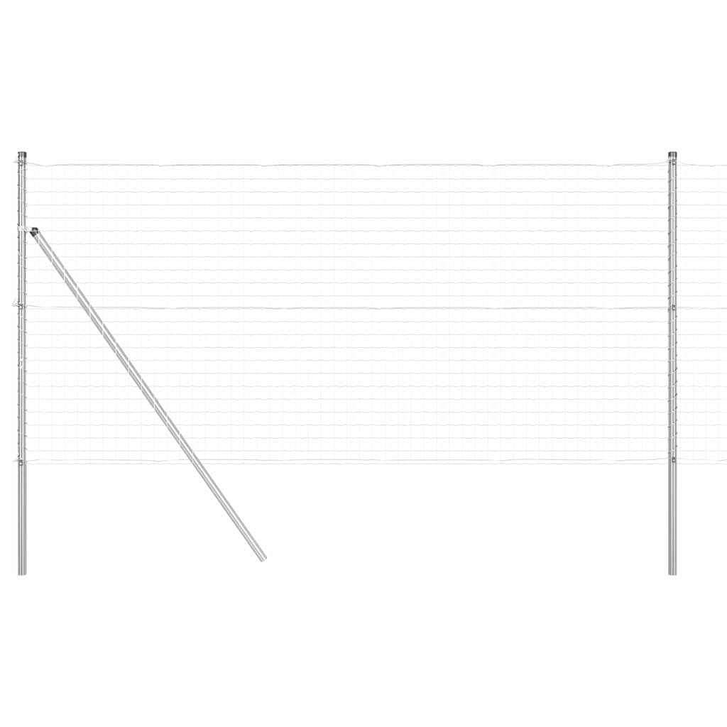 Vidaxl Zaun mit Pfosten Silber 1 x 10 m Stahl und PVC