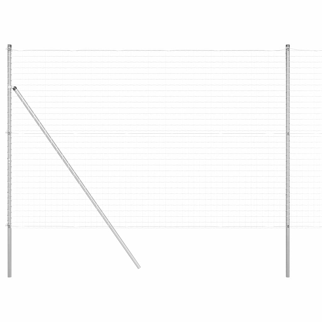 Vidaxl-Zaun mit Pfosten silber 1,6 x 10 m aus Stahl und PVC