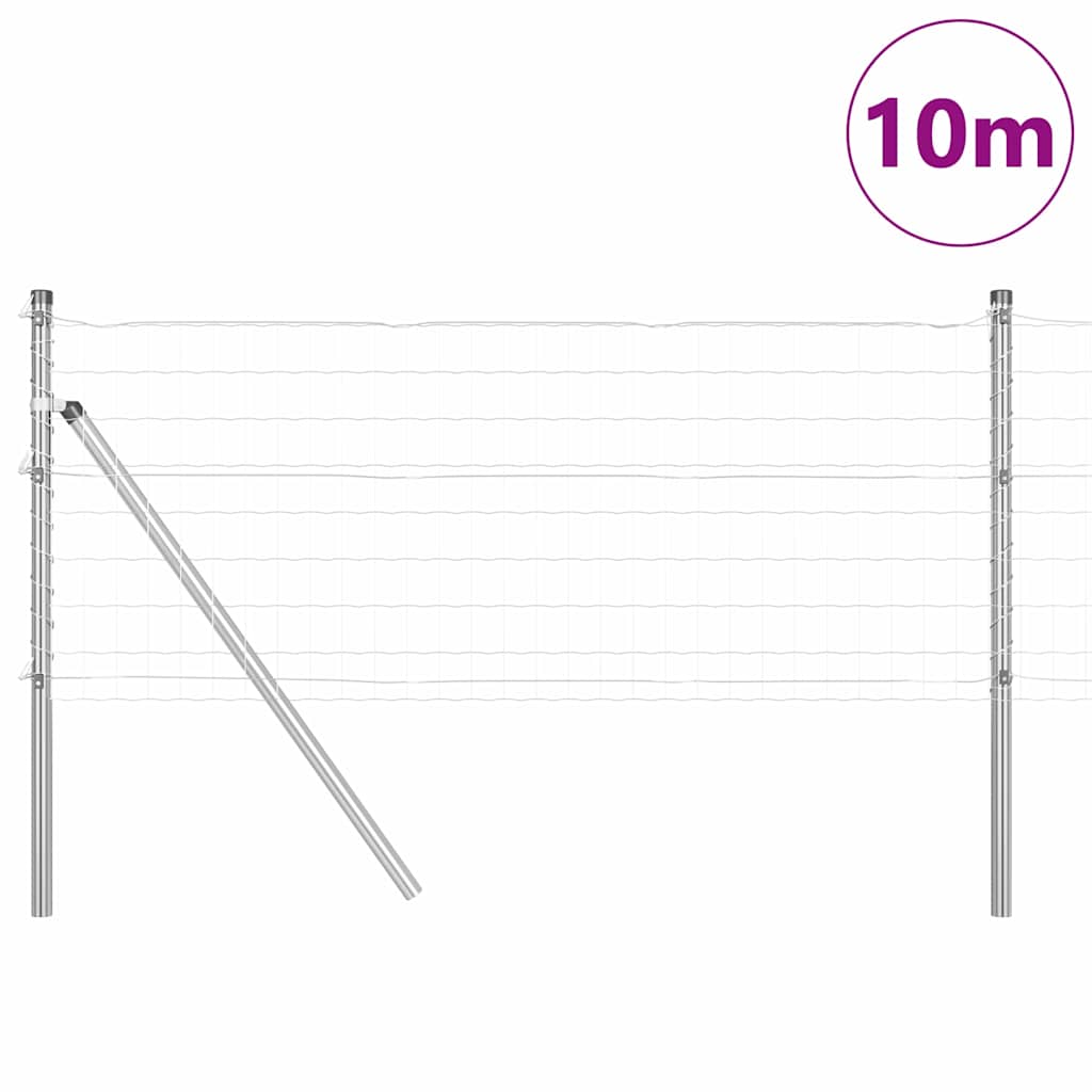 Vidaxl-Zaun mit Pfosten silber 0,6 x 10 m aus Stahl und PVC