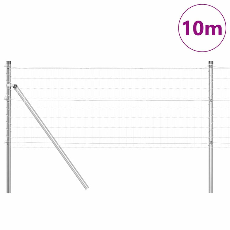 Vidaxl-Zaun mit Pfosten silber 0,6 x 10 m aus Stahl und PVC