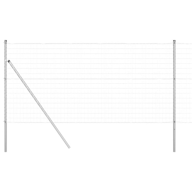 Vidaxl Zaun mit Pfosten Silber 1 x 10 m Stahl und PVC