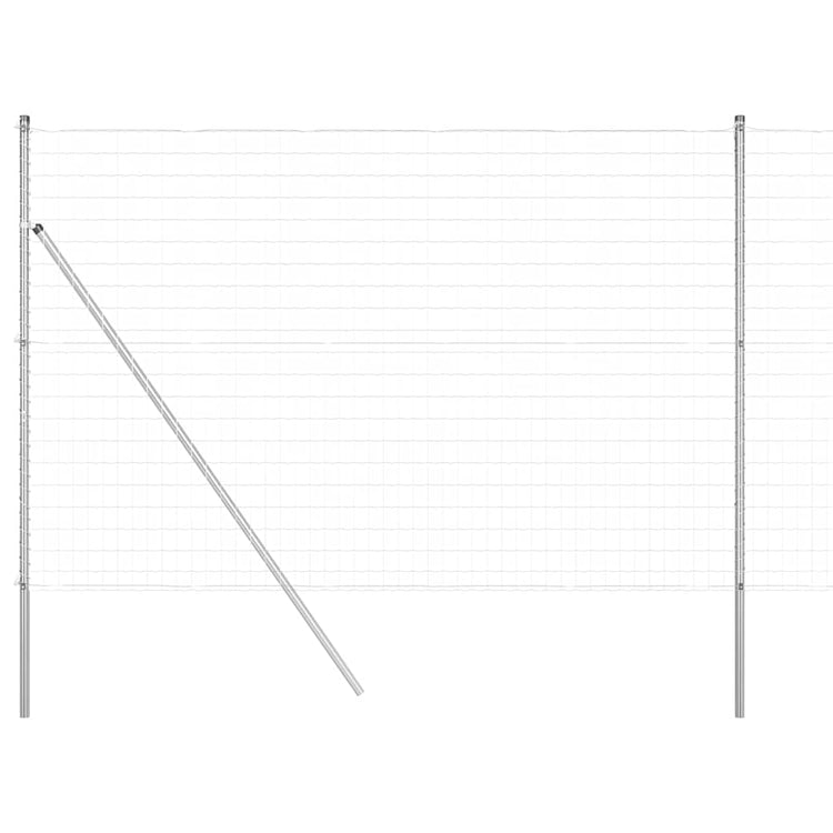 Vidaxl-Zaun mit Pfosten silber 1,5 x 10 m aus Stahl und PVC