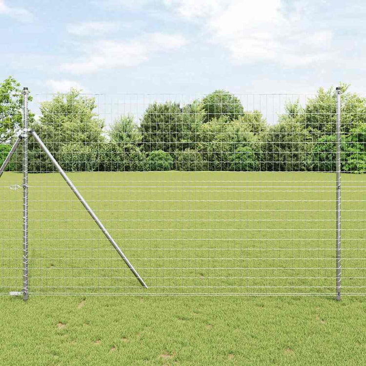 Vidaxl-Zaun mit Pfosten silber 1,6 x 10 m aus Stahl und PVC