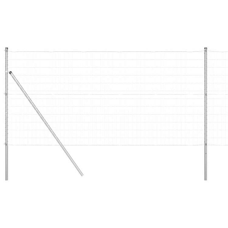 Vidaxl-Zaun mit Pfosten silber 1,4 x 10 m aus Stahl und PVC