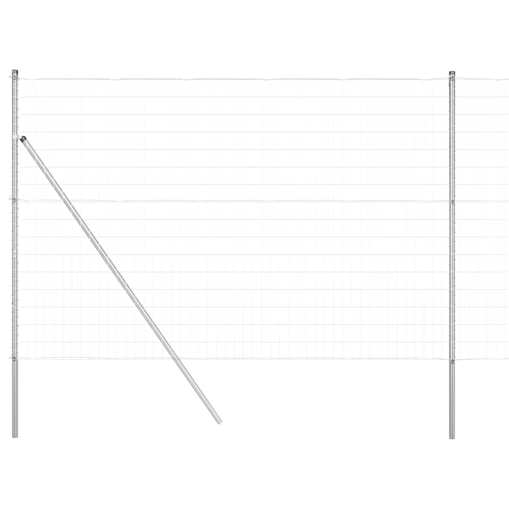 Vidaxl-Zaun mit Pfosten silber 1,5 x 10 m aus Stahl und PVC