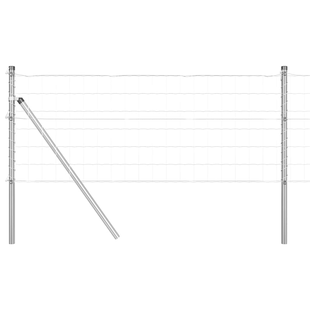 Vidaxl-Zaun mit Pfosten silber 0,8 x 10 m aus Stahl und PVC