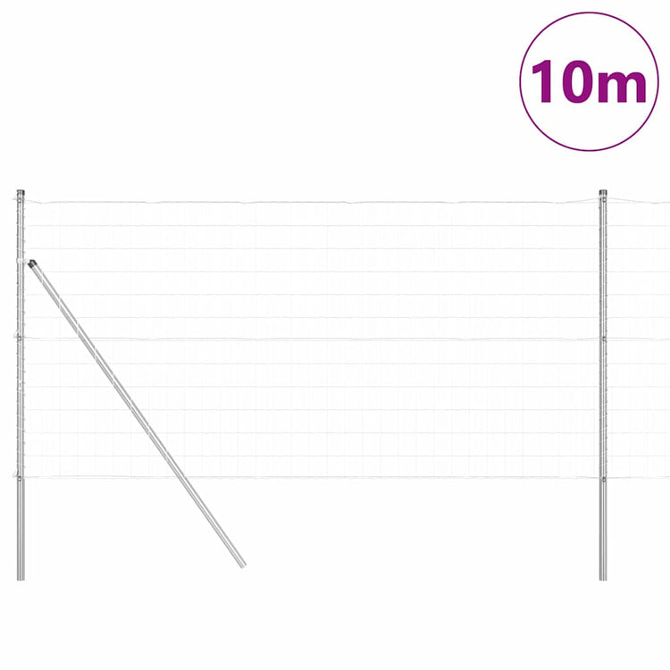 Vidaxl-Zaun mit Pfosten silber 1,2 x 10 m aus Stahl und PVC