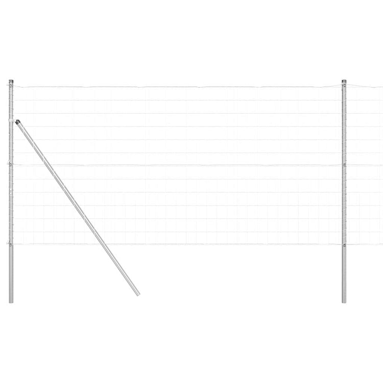 Vidaxl-Zaun mit Pfosten silber 1,4 x 10 m aus Stahl und PVC