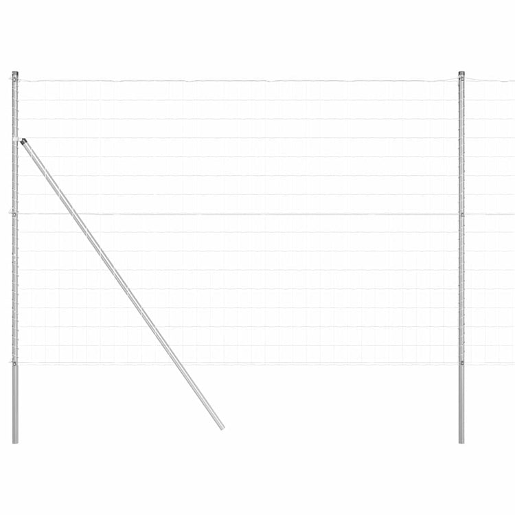 Vidaxl-Zaun mit Pfosten silber 1,5 x 10 m aus Stahl und PVC