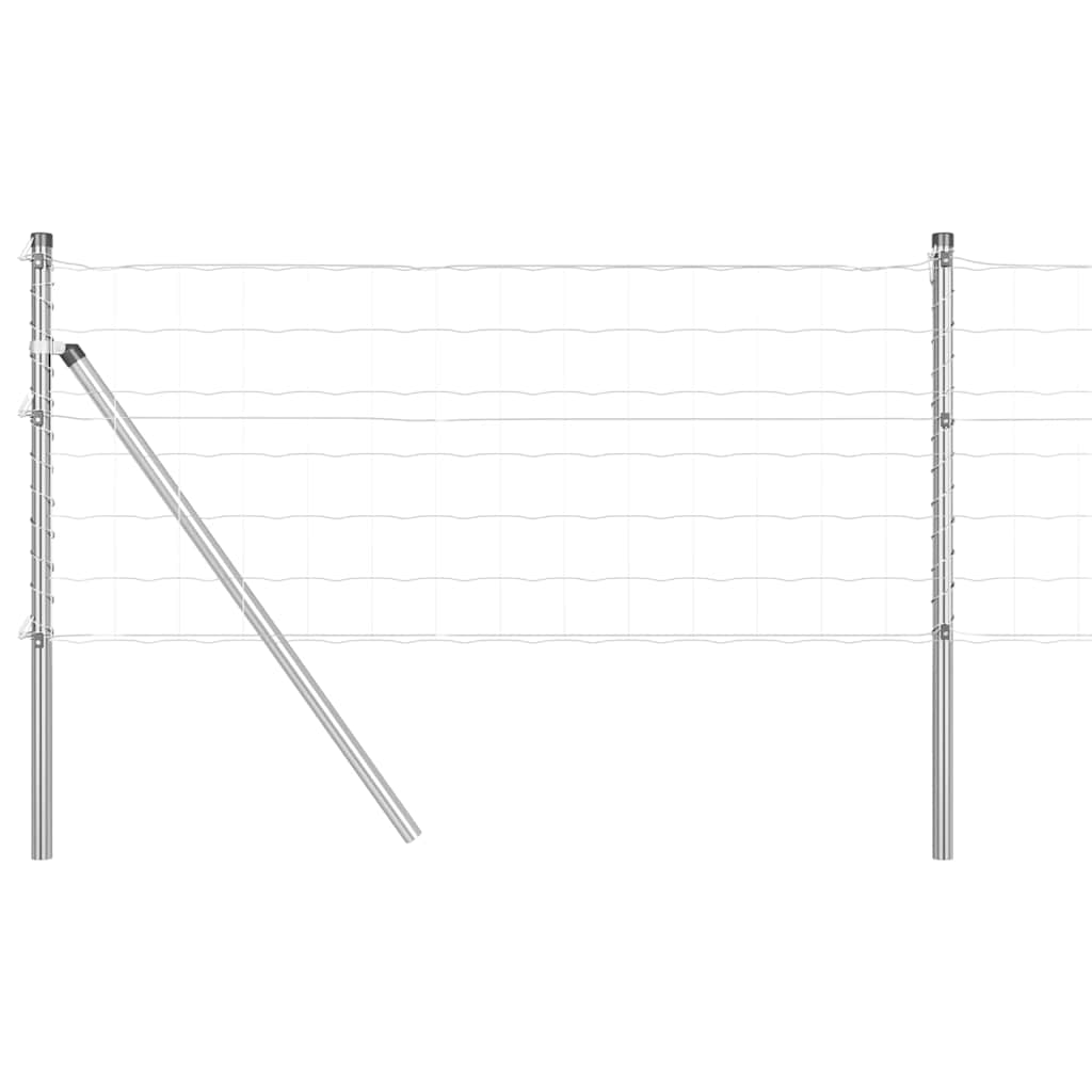 Vidaxl-Zaun mit Pfosten silber 0,8 x 10 m aus Stahl und PVC