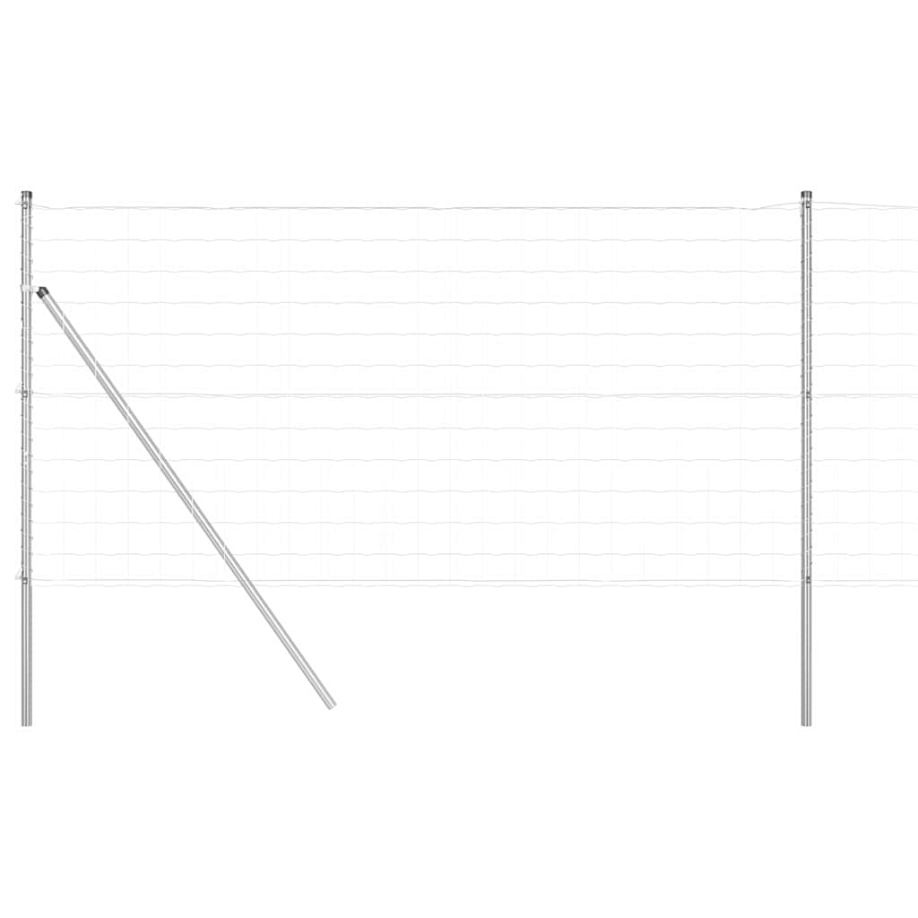 Vidaxl-Zaun mit Pfosten silber 1,2 x 10 m aus Stahl und PVC