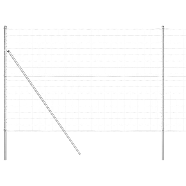 Vidaxl-Zaun mit Pfosten silber 1,5 x 10 m aus Stahl und PVC