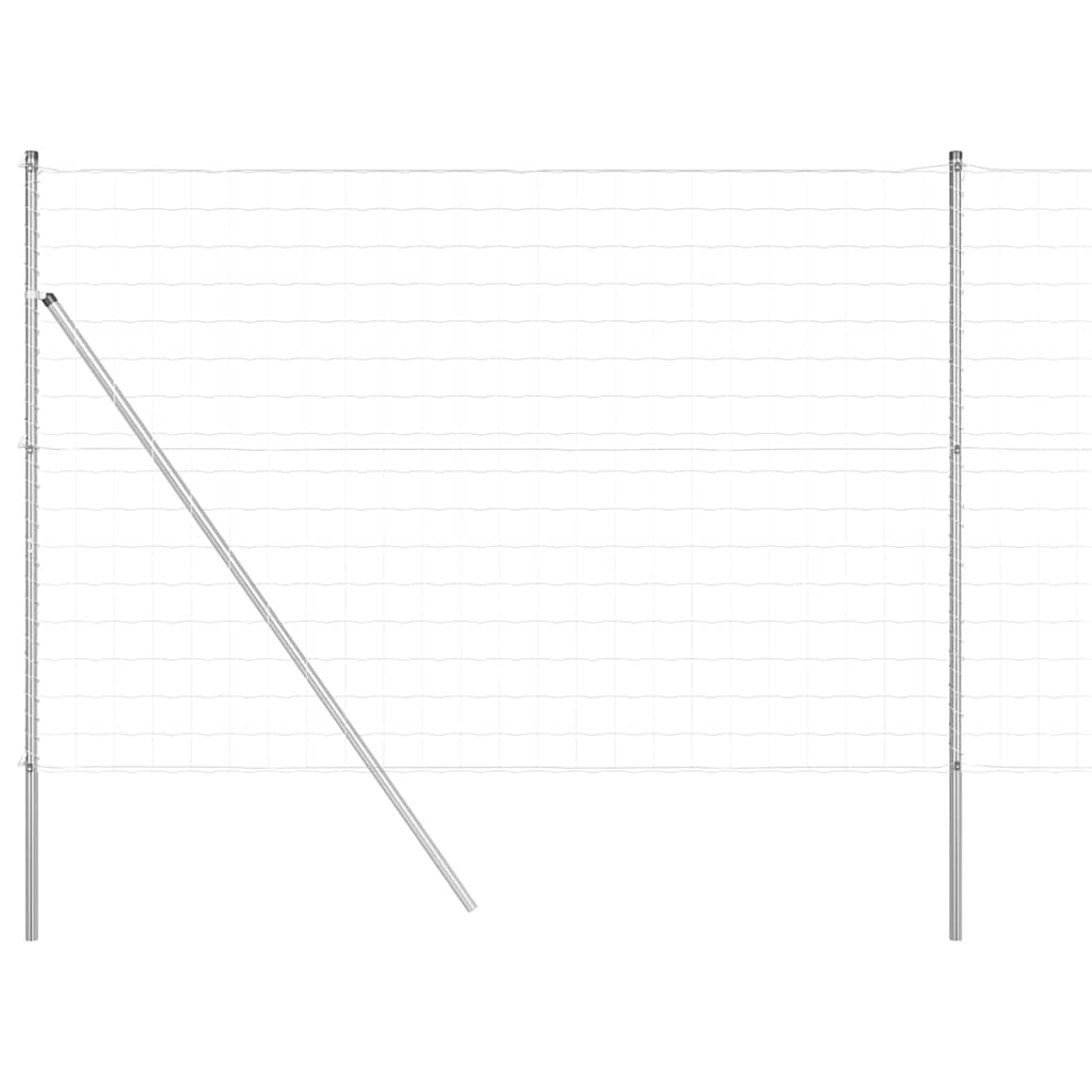 Vidaxl-Zaun mit Pfosten silber 1,6 x 10 m aus Stahl und PVC
