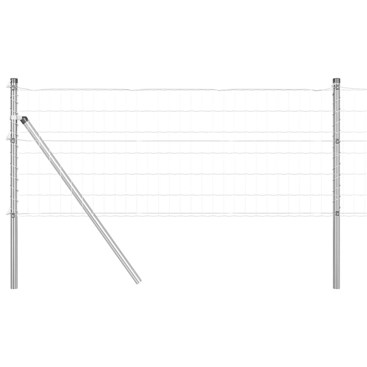 Vidaxl-Zaun mit Pfosten silber 0,8 x 25 m aus Stahl und PVC