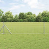 Vidaxxl Zaun mit Pfosten Silber 0,6 x 25 m Stahl und PVC