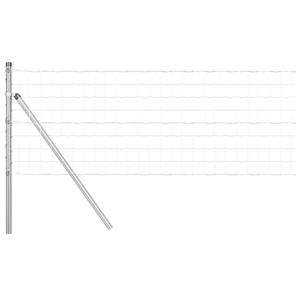 Vidaxl-Zaun mit Pfosten silber 0,8 x 10 m aus Stahl und PVC