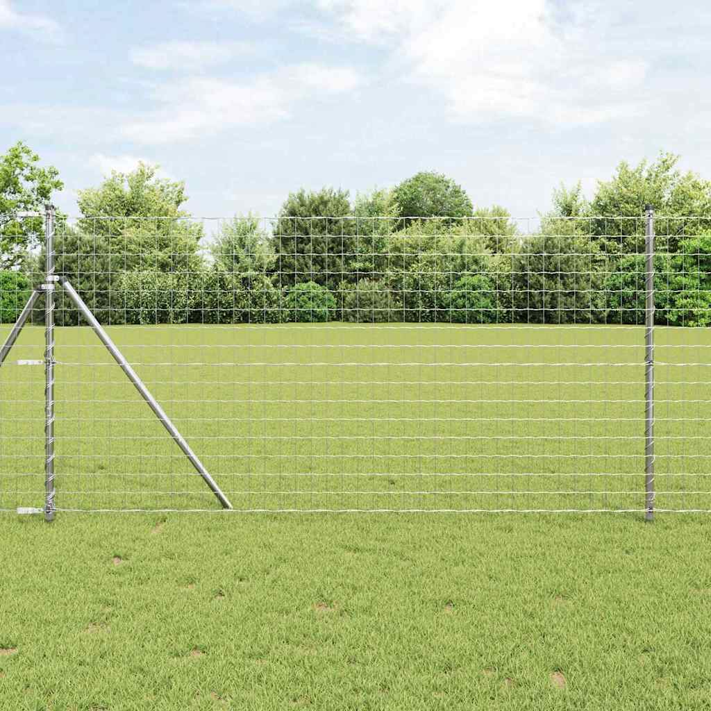Vidaxl Zaun mit Pfosten Silber 1 x 10 m Stahl und PVC