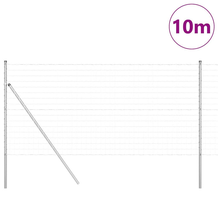Vidaxl Zaun mit Pfosten Silber 1 x 10 m Stahl und PVC