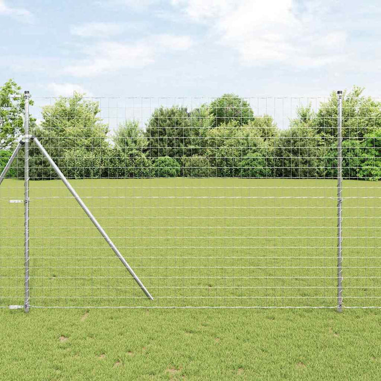 Vidaxl-Zaun mit Pfosten silber 1,5 x 10 m aus Stahl und PVC
