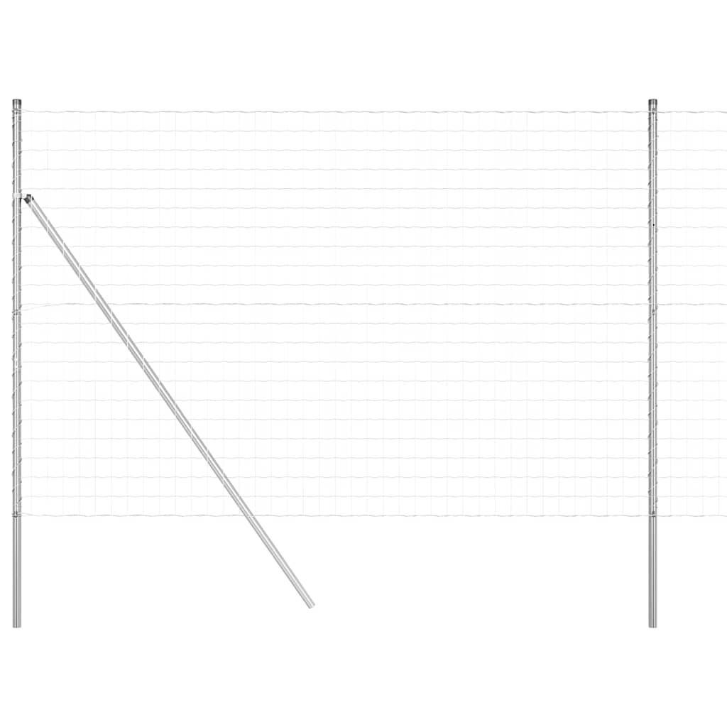 Vidaxl-Zaun mit Pfosten silber 1,6 x 10 m aus Stahl und PVC