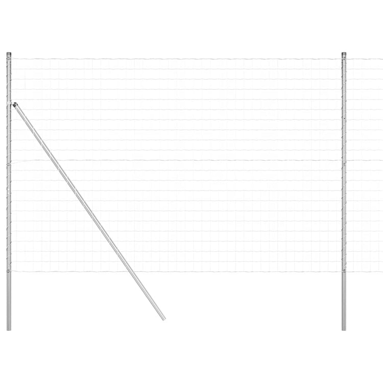 Vidaxl-Zaun mit Pfosten silber 1,6 x 10 m aus Stahl und PVC