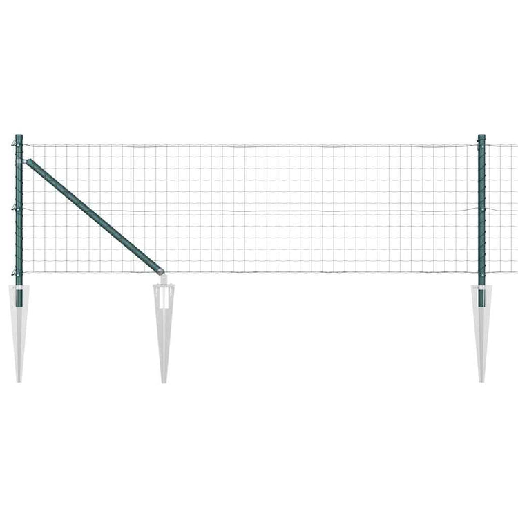 Vidaxl-Zaun mit Pfosten grün 0,8 x 10 m aus Stahl und PVC