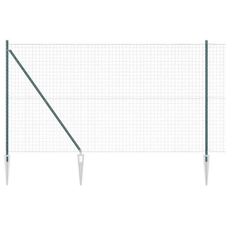 Vidaxl-Zaun mit Pfosten grün 1,5 x 10 m aus Stahl und PVC