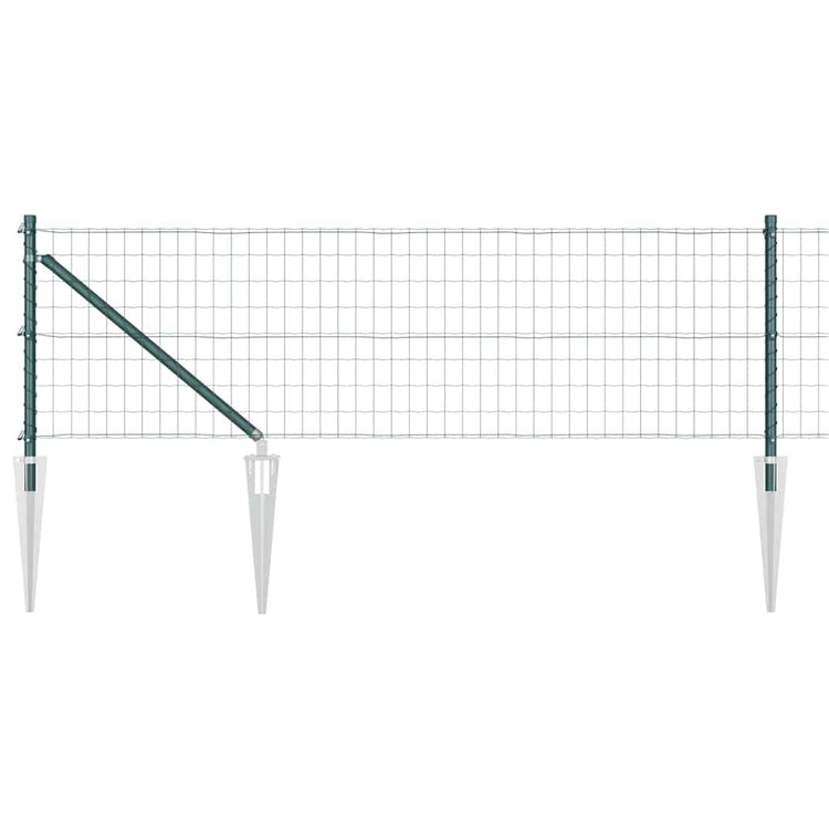 Vidaxxl-Zaun mit Pfosten grün 0,4 x 10 m aus Stahl und PVC