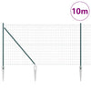Vidaxxl-Zaun mit Pfosten grün 1 x 10 m aus Stahl und PVC
