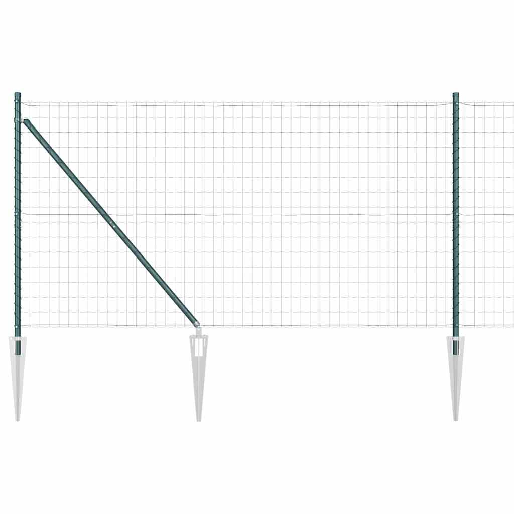 Vidaxxl-Zaun mit Pfosten grün 1,2 x 10 m aus Stahl und PVC