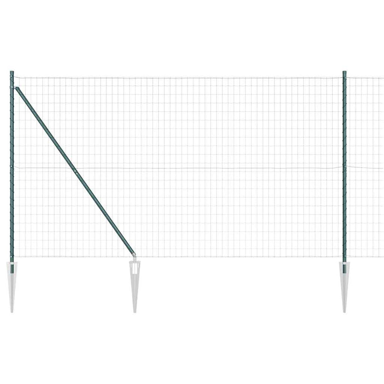 Vidaxl-Zaun mit Pfosten grün 1,5 x 10 m aus Stahl und PVC