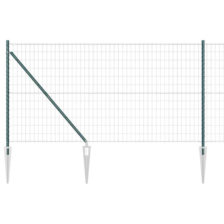 Vidaxxl-Zaun mit Pfosten grün 1,2 x 10 m aus Stahl und PVC