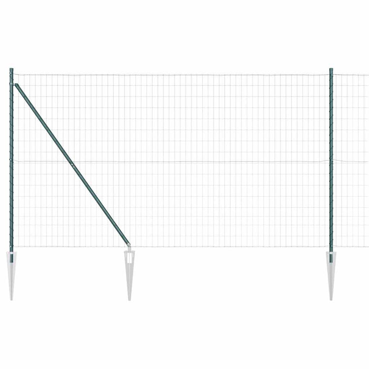 Vidaxl-Zaun mit Pfosten grün 1,5 x 10 m aus Stahl und PVC