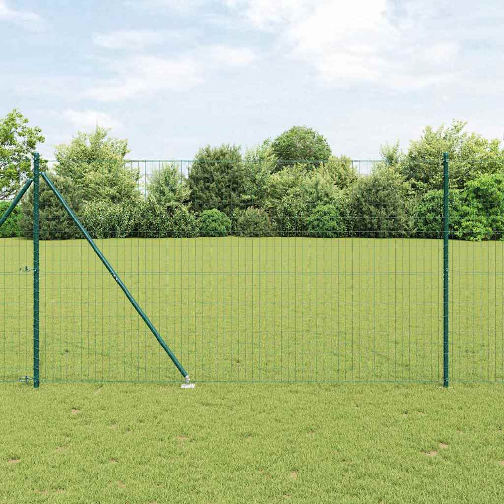Vidaxl-Zaun mit Pfosten grün 1,6 x 10 m aus Stahl und PVC