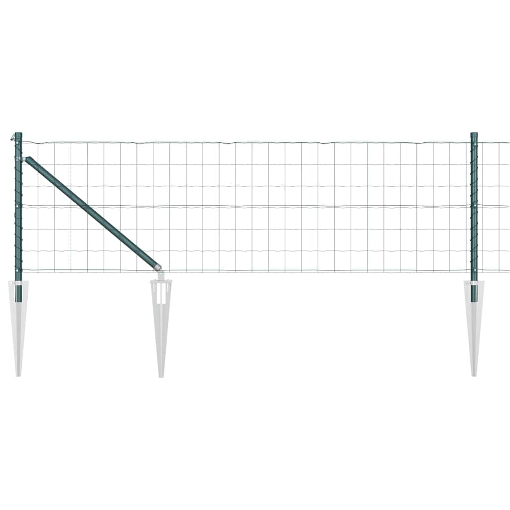 Vidaxxl-Zaun mit Pfosten grün 0,4 x 10 m aus Stahl und PVC