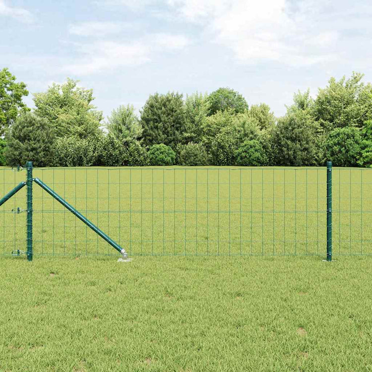 Vidaxxl-Zaun mit Pfosten grün 0,6 x 10 m aus Stahl und PVC