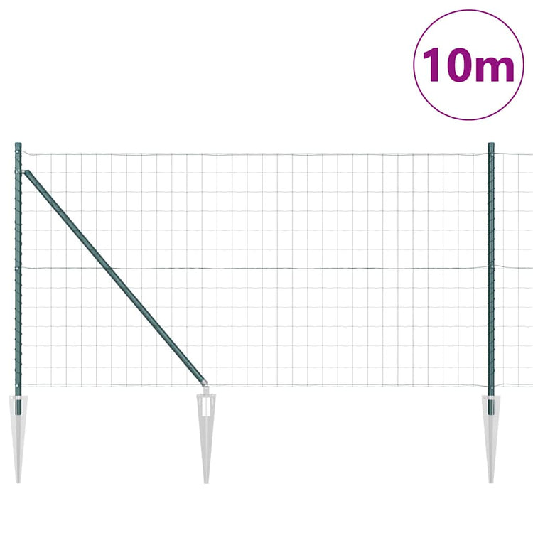 Vidaxxl-Zaun mit Pfosten grün 1 x 10 m aus Stahl und PVC