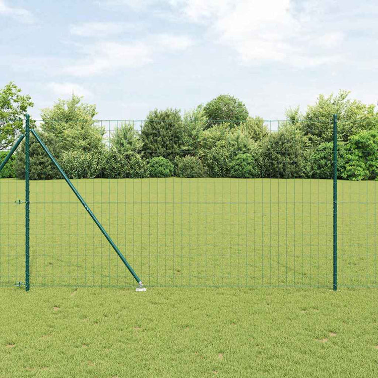 Vidaxl-Zaun mit Pfosten grün 1,6 x 10 m aus Stahl und PVC