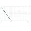 Vidaxl-Zaun mit Pfosten grün 1,6 x 10 m aus Stahl und PVC