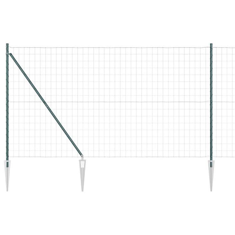 Vidaxl-Zaun mit Pfosten grün 1,6 x 10 m aus Stahl und PVC