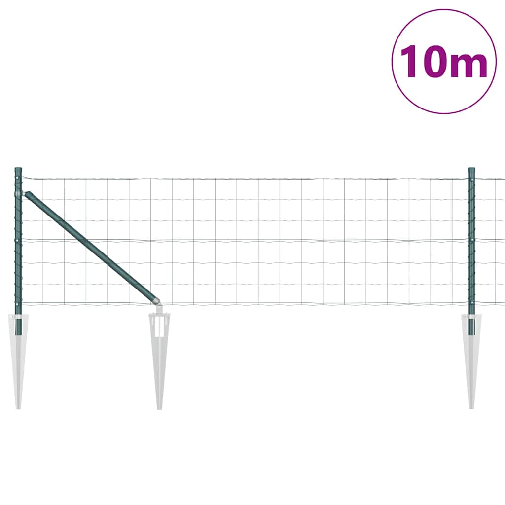 Vidaxxl-Zaun mit Pfosten grün 0,4 x 10 m aus Stahl und PVC